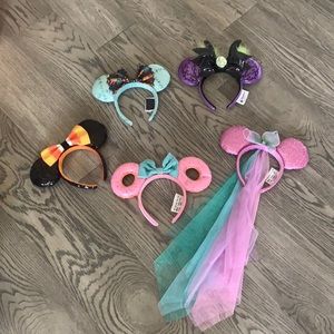 Lot of 5 Disney Mickey Mouse Ears- Halloween